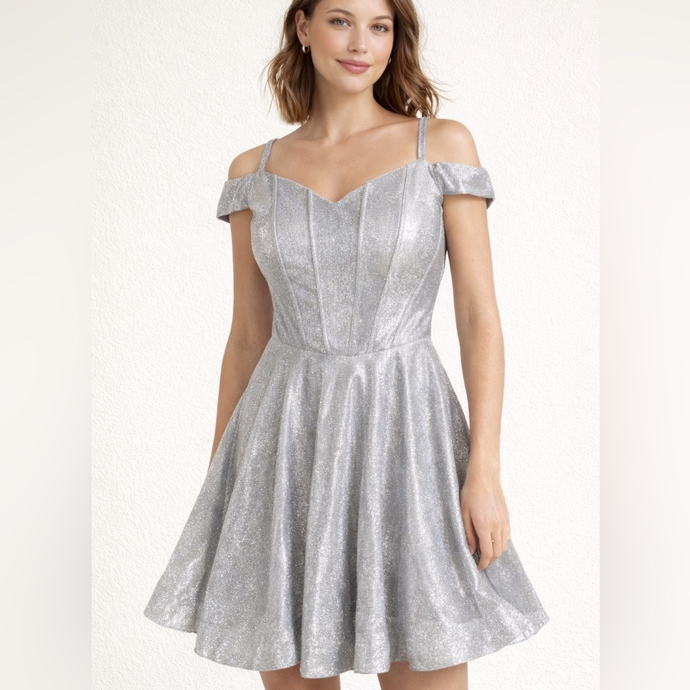 Cindy Collection USA Silver Mini Dress